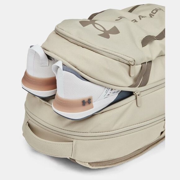 Under Armour UA Hustle 6.0 Unisex OSFA 16" Laptop Backpack, Khaki/Khaki/Taupe - Picture 4 of 7